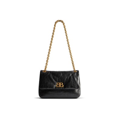 BALENCIAGA WOMEN'S MONACO BAG MINI IN BLACK 7816722AAR81000 (24.8*22*11.9cm)